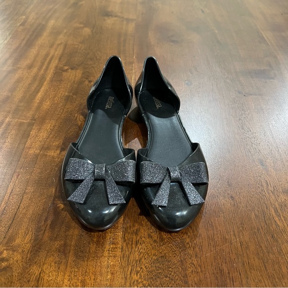 Melissa Angel Flat with Glitter Bow Size 6 - Picture 2 of 6